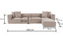 Atelier Del Sofa Sofá Esquinero L1-O1-O1-1R Beige Arena Lino 350cm 190cm